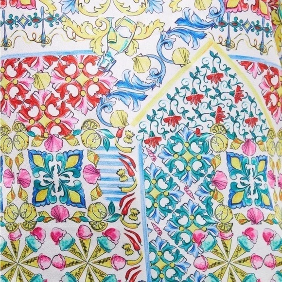 NEW NEVER FULLY DRESSED Dolce Gabbana Majorca Print Paola Tile Print Camisole 4 - Picture 8 of 8